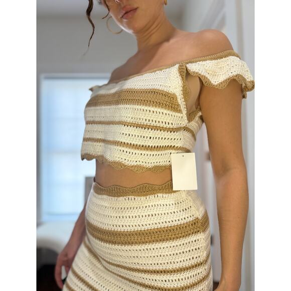 JLUXLABEL Corazon Ruffle Skirt Set — Beige (L/XL) NWT - Picture 5 of 7